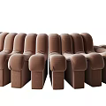 Contemporary Unique Shaped Sofa With Curved Lines And Velvet Upholstery For Living Room