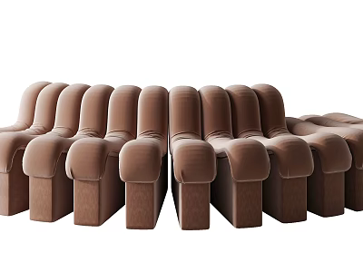 Contemporary Unique Shaped Sofa With Curved Lines And Velvet Upholstery For Living Room 3d model