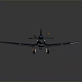 Vintage Military Fighter Aircraft Model With Camouflage Paint And Red Circle Markings