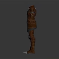 Brown Fantasy Armor Design With Metallic Accents And Leather Details