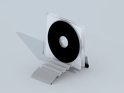 High Quality Audio Headphones With Black CD And Clear Plastic Stand 3d model