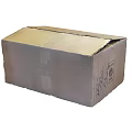 Sturdy Brown Cardboard Box Sealed With Tape And Side Markings Featuring Symbol