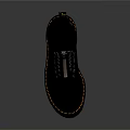 Stylish Black Platform Boots With Thick Sole Yellow Stitching And Brand Tag