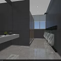 Modern Glass Railings In Spacious Corridor With Marble Floor And Lighting