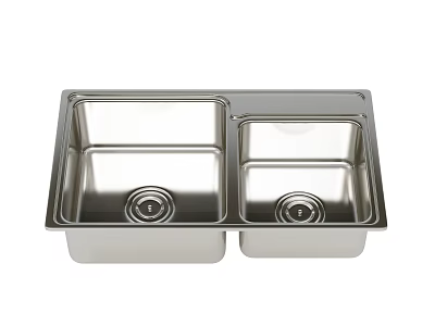 Stainless Steel Double Bowl Kitchen Sink Modern Design For Home Kitchen Use 3d model