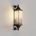 Modern Metal Frame Wall Sconce With Vertical Striped Shade And Warm Illumination