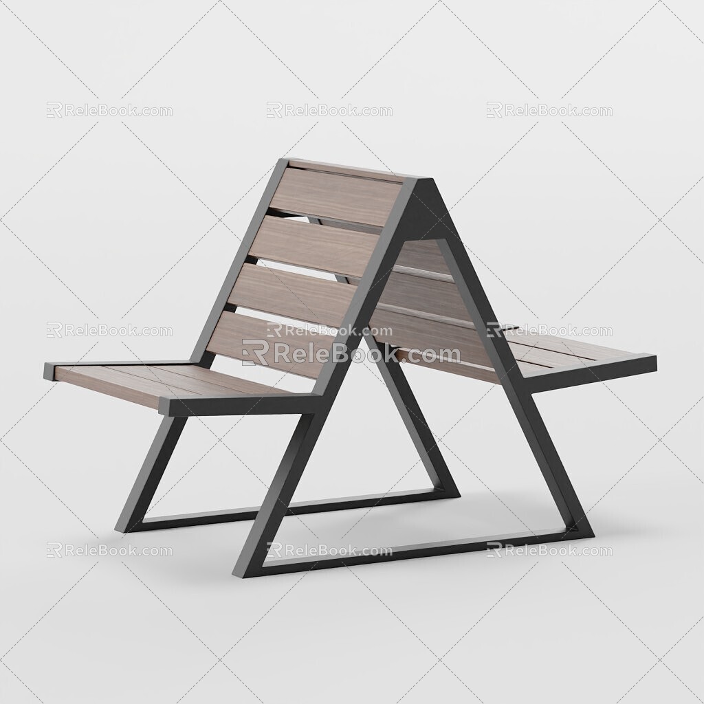 outdoor chair back-to-back chair 3d model