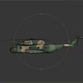 Realistic Military Camouflage Helicopter Model With Detailed Rotor Blades And Structure
