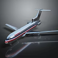 American Airlines Airplane Model With Silver Body Red Details Modern Design And Reflection