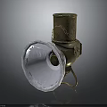 Vintage Furniture Brass Table Lamp With Transparent Shade And Chain Detail