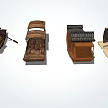 Traditional Wooden Boats In Various Designs With Classic Hulls And Roofed Structures