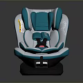 Blue And White Child Safety Seat With Ergonomic Design And Secure Straps
