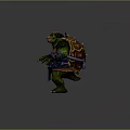 Game Movie Character Green Turtle Warrior With Muscular Build Spiked Shell And Armored Wristbands