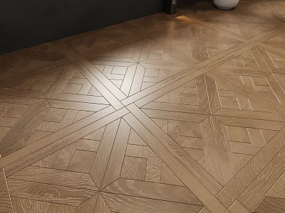 Geometric Pattern Hardwood Floor For Interior Decoration 3d model