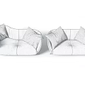 Modern Fabric Two-Seater Sofa With Soft Cushions And Sleek Metal Legs Design