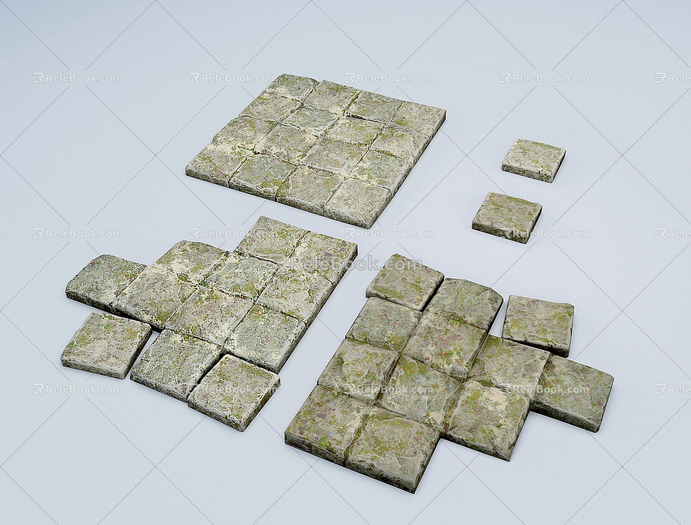 Stone Floor Tile Slab Brick Rock 3d model