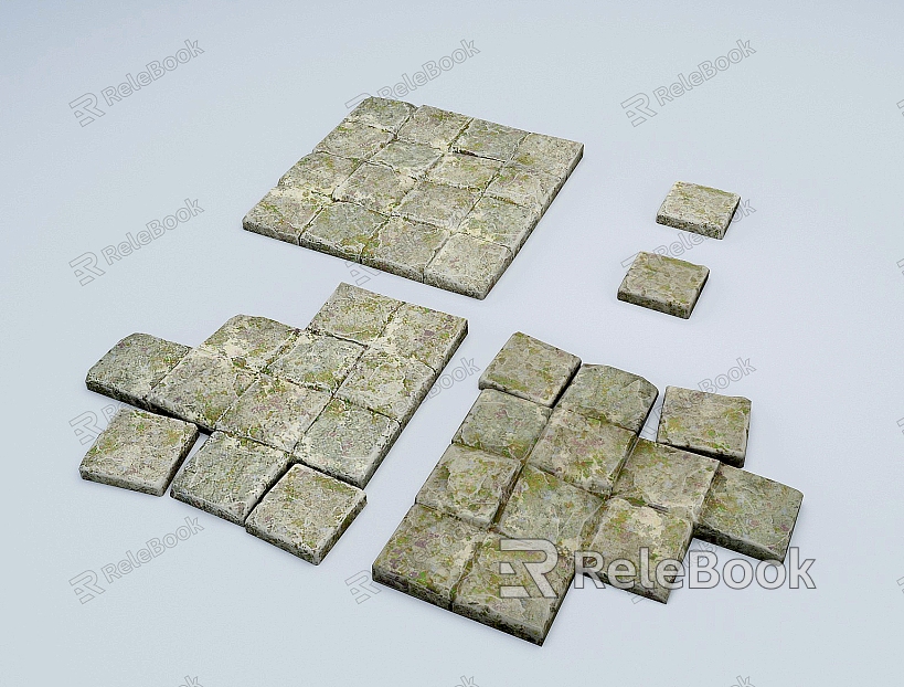 Stone Floor Tile Slab Brick Rock model