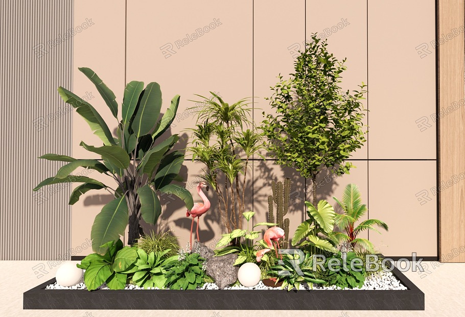 Modern Plant Plant Combination Tropical Greenery Bonsai Indoor Outdoor Plant Landscape model