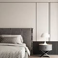 Modern Bedroom Interior Design With Gray Bed Nightstands Table Lamps Rug And White Wardrobes