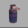 Durable Blue Metal Household Gas Cylinder With Red Hose And Valve