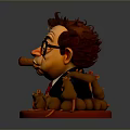 Cartoon Style Game and Movie Character Wearing Glasses in Suit with Mice