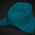 Modern Blue Leisure Chair With Unique Pleated Design And Soft Texture