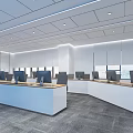 Multi-functional command hall of modern monitoring room 3d model
