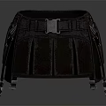 Brown Leather Utility Skirt With Belt Metal Buckle And Functional Pockets