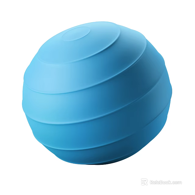 Blue Fitness Exercise Ball For Home Gym Workout And Core Training Equipment 3d model 