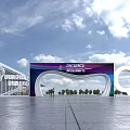 Elegant Modern Archway Structure For 2020 Innovation Exhibition In Outdoor Square