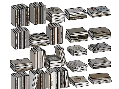 Stacked Books and Magazines Collection with Various Sizes and Covers 3d model