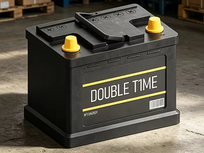 Heavy Duty Industrial Equipment Battery With Yellow Knobs Double Time HTN87 On Pallets 3d model