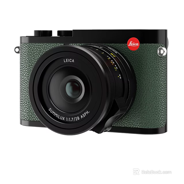 LEICA Digital Camera With Green Black Body And Summilux Lens Retro Design 3d model 