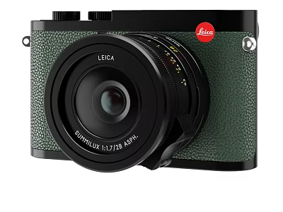 LEICA Digital Camera With Green Black Body And Summilux Lens Retro Design 3d model