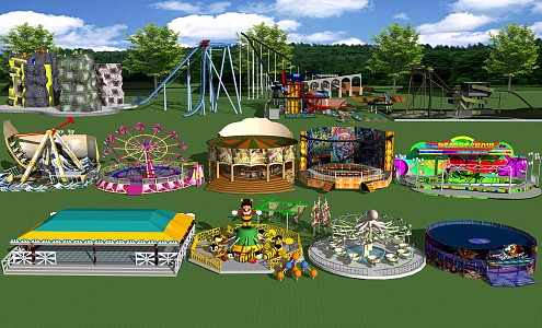 Modern Amusement Equipment Amusement Park Equipment Supporting Facilities 3d model