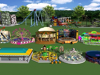 Modern Amusement Equipment Amusement Park Equipment Supporting Facilities 3d model