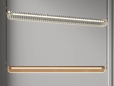 Modern Linear Chandeliers With Metal Structure And LED Lighting For Interior Design 3d model