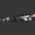 Futuristic Modern Race Car With Streamlined Body Iridescent Finish Large Wheels And Open Top