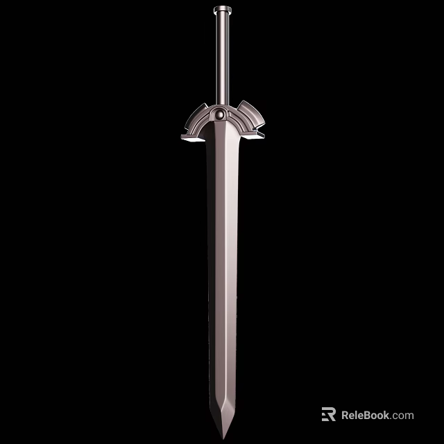 Elegant Steel Sword With Intricate Hilt Design And Sharp Blade Edge 3d model 