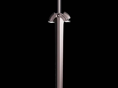 Elegant Steel Sword With Intricate Hilt Design And Sharp Blade Edge 3d model