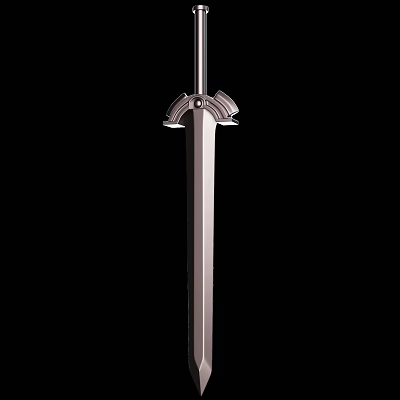 Elegant Steel Sword With Intricate Hilt Design And Sharp Blade Edge 3d model
