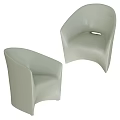 Light Green Modern Leisure Chairs With Curved Backrest And Smooth Surface 3d model