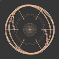 Modern Spiral Design Chandelier With Gold White Curves And Sphere Accents