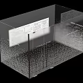 Transparent Acrylic Partition With Small Dots And Side Label For Space Dividing