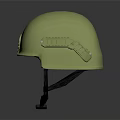 Light Green Military Protective Helmet For Personnel With Black Straps And Smooth Surface