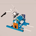 Blue Industrial Pipe Welding Machine With Rotary Disc Handle And Stable Base 3d model