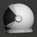 Astronaut Helmet Design With Silver Metallic Finish Transparent Visor And Ear Covers
