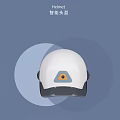 White Helmet With Transparent Visor On Blue Background With Circular Patterns 3d model