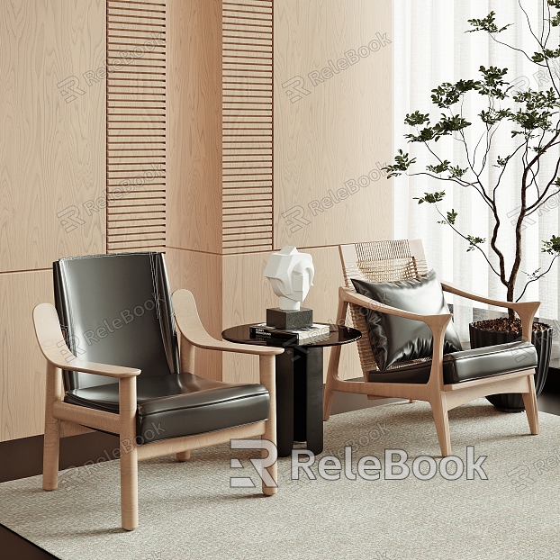 Modern leisure table and chair combination leisure chair model