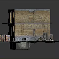 Two Storey Brick Building Under Construction With Material Stacks On Grassy Ground